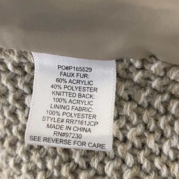 Almost Famous Faux Fur Vest Knitted Back Size XL - Picture 6 of 7